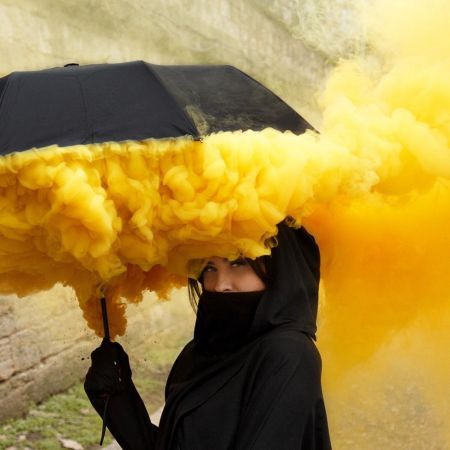 Цветной дым желтый, SMOKING FOUNTAIN YELLOW